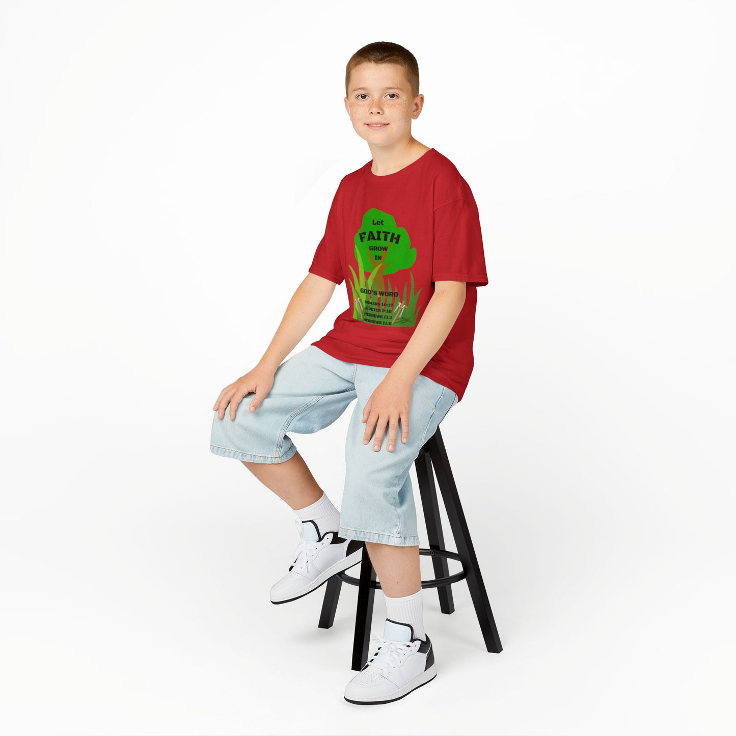 KT&T Let Faith Grow in God's Word Kids Heavy Cotton™ Tee