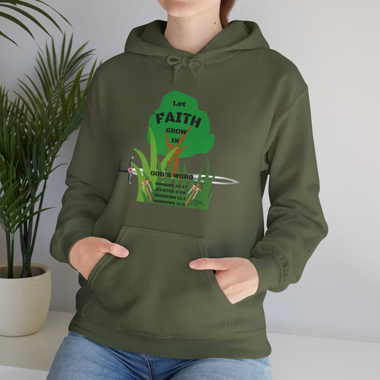 KT&T Let Faith Grow In God's Word Unisex Heavy Blend™ Hooded Sweatshirt