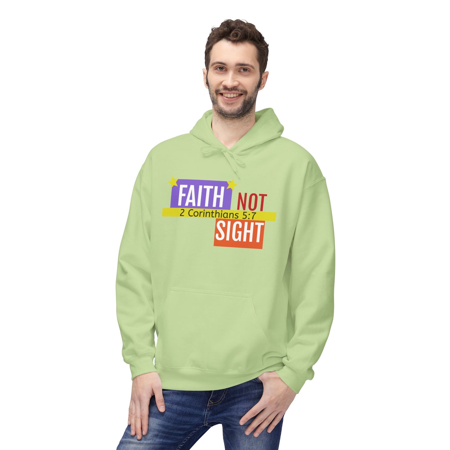 KT&T "Faith Not Sight" Unisex Mid weight Soft Style Fleece Hoodie