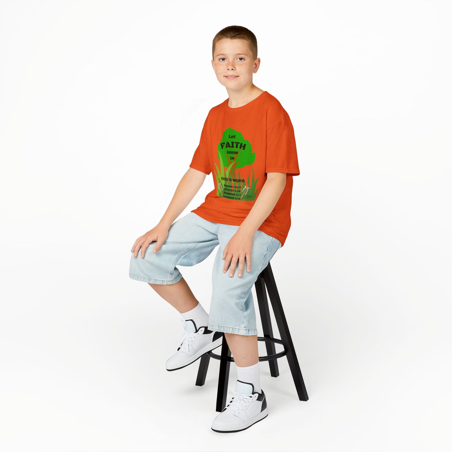 KT&T Let Faith Grow in God's Word Kids Heavy Cotton™ Tee