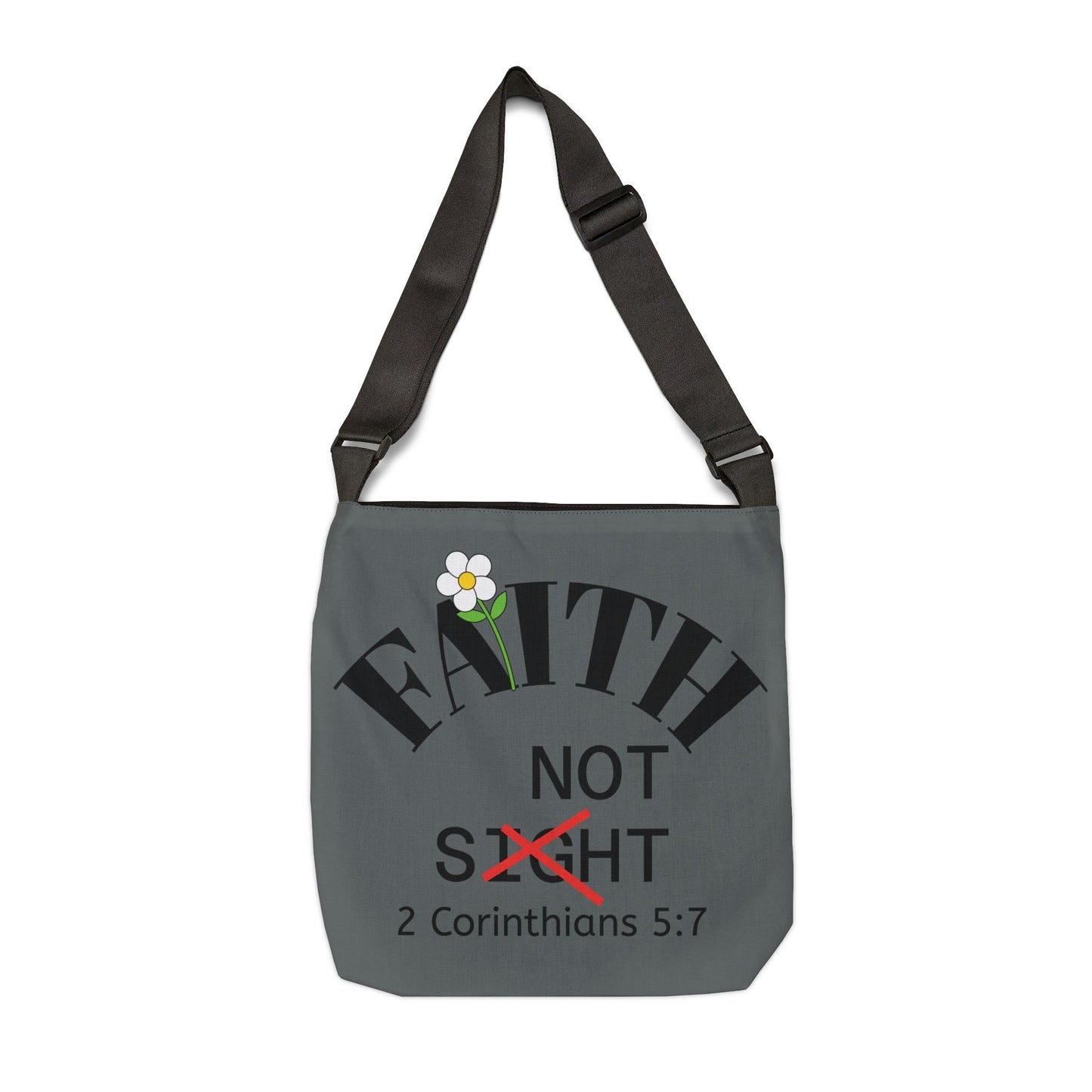 Bolsa de mano ajustable Faith Not Sight de KT&amp;T (AOP) 