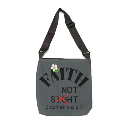Bolsa de mano ajustable Faith Not Sight de KT&amp;T (AOP) 