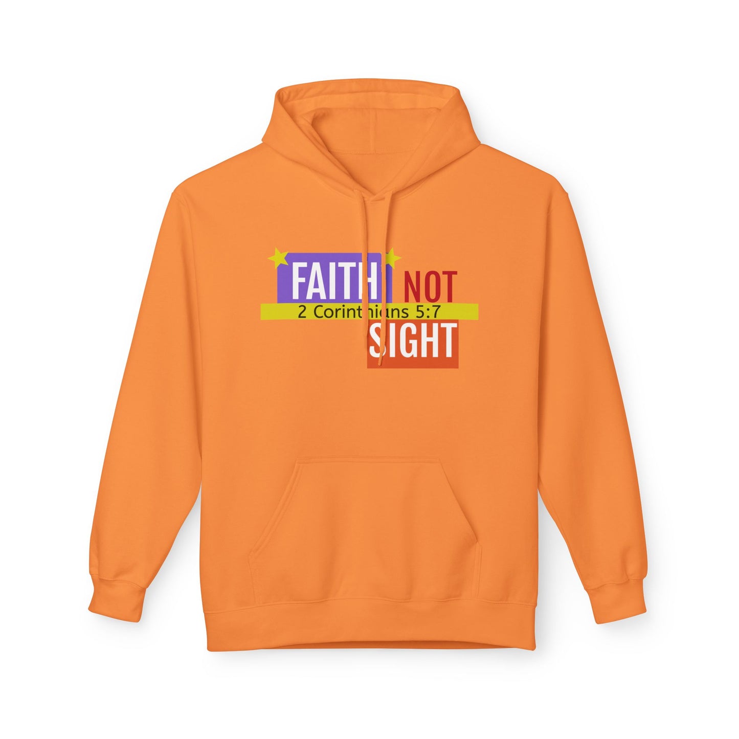 KT&T "Faith Not Sight" Unisex Mid weight Soft Style Fleece Hoodie