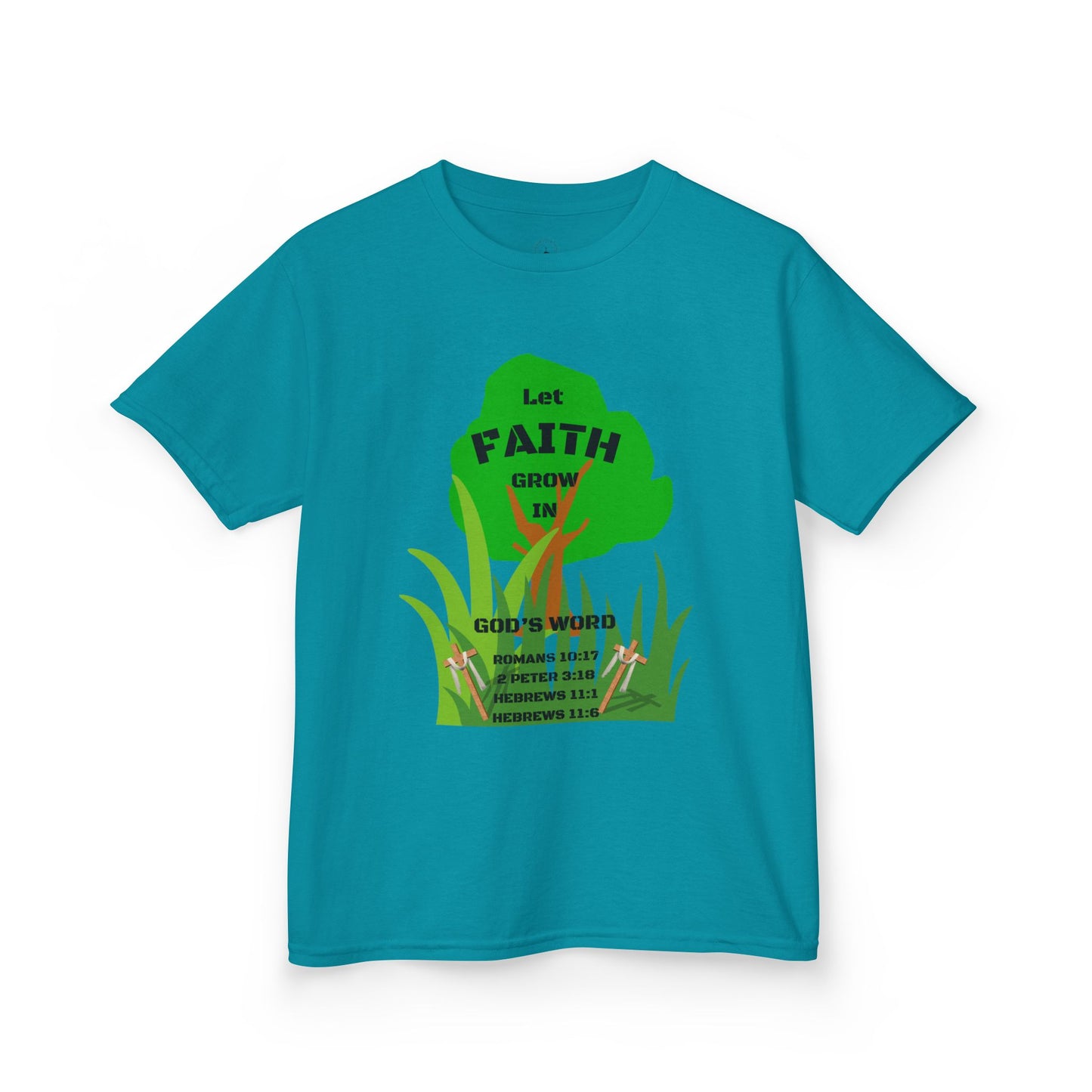 KT&T Let Faith Grow in God's Word Kids Heavy Cotton™ Tee