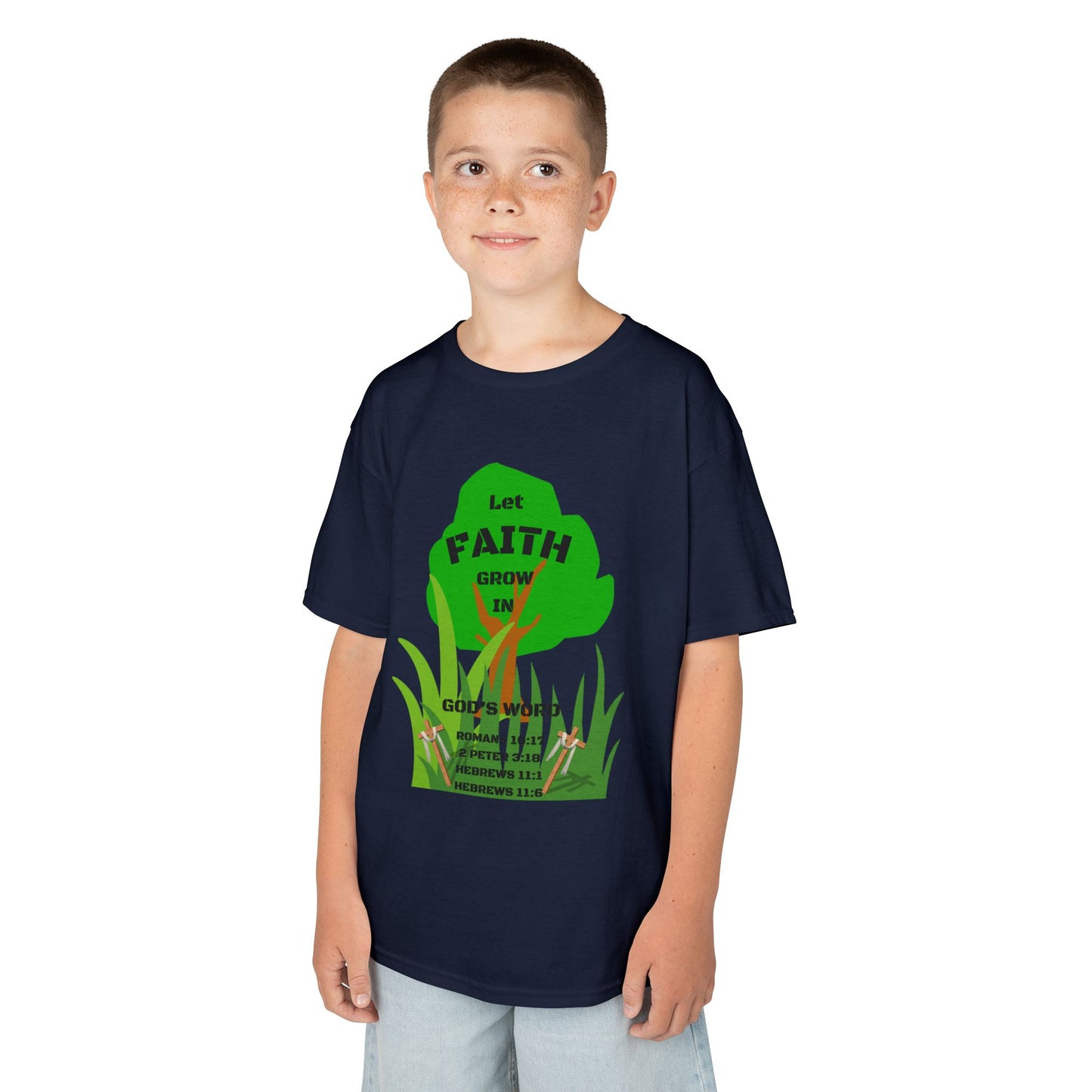 KT&T Let Faith Grow in God's Word Kids Heavy Cotton™ Tee